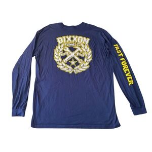 Dixxon Flannel Company Blue Long Sleeve T Shirt Sketchy Crest Logo Men's 2XL